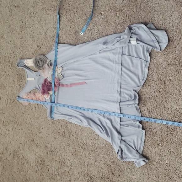 D'Closet s floral applique display scoop neck racer back flowy trapeze style - Picture 8 of 8